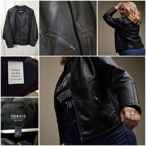 Torrid Black faux moto jacket